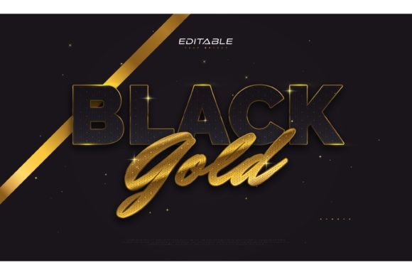 Download Luxurious Black and Gold Text Effect - Premium Resources