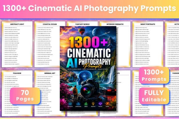 Download 1300+ Cinematic AI Photography Prompts - Photography Collection