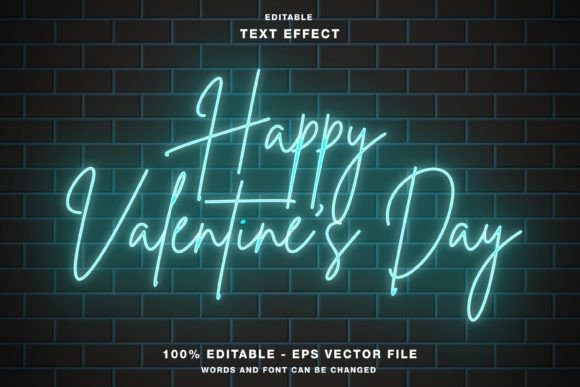 Download Happy Valentine Day Neon Text Effect - Premium Resources